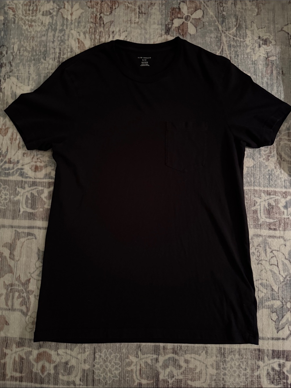 Club Monaco Black Pocket Crew Neck T-Shirt - Men's Small